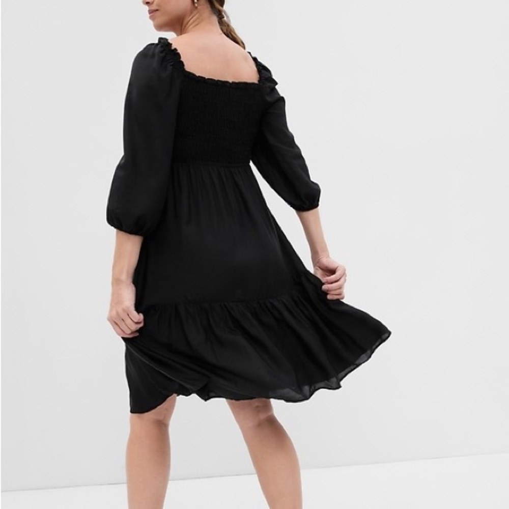 NWOT GAP Maternity Black Smocked Dress